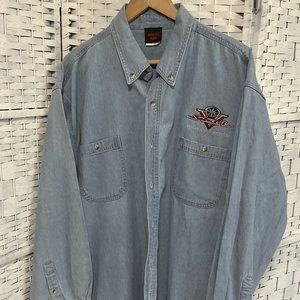 Mens XL - Denim Yamaha VStar Button Down Shirt